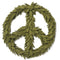 Handmade Hand Felted Wool Wreath - Peace Symbol Green - 14" Arcadia Home